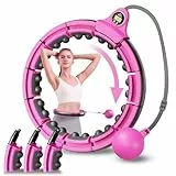 Smart Hula Hoop Reifen Erwachsene mit Gewicht,2KG Leise Hoola Hoop Zum abnehmen 120CM mit Magnet-Massageknoten und LED-Zähler,einfach für Anfänger zur Gewichtsabnahme/Übung im Innen- und Außenbereich