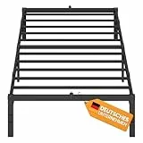 VASAGLE Einzelbettgestell, Bett, 90 x 200 cm, Metallbett, Bettrahmen, Unterbettaufbewahrung, modern, Gästebett, einfacher Aufbau, tintenschwarz RMB132B01