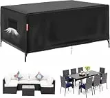 VniYors Abdeckung GartenmöBel Winterfest, 420d Oxford GartenmöBel Abdeckung Wasserdicht, SchutzhüLle GartenmöBel Winterfest für Gartentische Terrassenmöbel（213×132×74CM Schwarz）