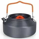 Flintronic Wasserkessel, 1.1L Camping Wasserkocher, Tragbare Campingkessel, Teekessel, Tee-Kaffeekanne für Kochen im Freien, Picknick, Wandern, Camping Zubehör (Dunkelgrau)