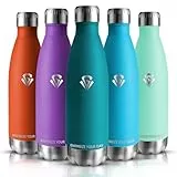 Grsta Trinkflasche Edelstahl - 500ml - Trinkflasche Sport Doppelwandige Vakuumisolierte, Thermosflasche Auslaufsicher, Wasserflasche BPA-frei für kinder, Gym, Schule