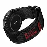 MroTech Kompatible mit Galaxy Watch 3/45mm, Gear S3 Armband Sport Nylon Klettverschluss Ersatzband für Watch 46mm GT4/GT2/GT3/46mm/3 Pro/2Pro/GT Armband 22mm, Schwarz