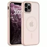 ORDA für iPhone 11 Pro Hülle 5.8 Zoll Kompatibel mit MagSafe,Magnetisch Handyhülle für iPhone 11 Pro Case Durchscheinende Matt Rückseite Dünn Stoßfest Schutzhülle Rosa