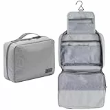 Groß Kulturbeutel Damen & Herren - Gross Kulturtasche Zum Aufhängen, Kosmetiktasche - Waschtasche für Frauen & Mädchen-Grey