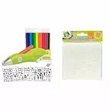 JOLLY Airbrush Fun | Farben sprühen für Kinder | Ungiftig (Airbrush), 20-teiliges Set, grün & 4446-0003 Airbrush Schablone, Kunststoff, Transparent, 30 Stück