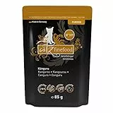catz finefood Purrrr Känguru Monoprotein Katzenfutter nass N° 107, für ernährungssensible Katzen, 70% Fleischanteil, 16 x 85 g Beutel