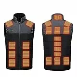 Wyongtao Winter Weste Beheizbare Weste für Herren/Damen Rabatt Beheizte Weste mit 21 Kohlefaser-Heizelementen 3 Temperaturstufen 4 Tasten Steuerung Geeignet für Motorräder Angeln Outdoor Aktivitäten