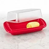 Butterdose Kunststoff Butterdose mit Deckel für 250g Butter spülmaschinenfest | BPA frei Butterbox für Kühlschrank mit Sichtstreifen rutschhemmender Sichtdeckel 2 teilig | butterdosen butter dish