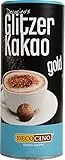 DECOCINO Glitzer Kakao Gold (100 g) hochwertiges Kakaopulver mit Glitzerstaub – zum Dekorieren von Torten, Kuchen, Kaffee, Cappuccino, Pralinen uvm.
