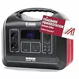 ELMAG Tragbare Powerstation ENERGY 1800 1480Wh Solargenerator mit LiFePO4 Akku Mobiler Stromspeicher mit 230V/1800W (Spitze 4000W), 230V AC/12V KFZ/USB Ideal für Reisen, Camping & Notstrom