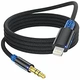 Deuomerk Aux Kabel Auto 1.2M für i Phone, [MFi Zertifiziert] 3,5 mm Aux Auf Light-ning Kabel HiFi Audio Cable Kompatibel mit i phone 14/13/12/11/X/8/7 für Auto/Kopfhörer/Lautsprecher, Schwarz