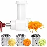 QWORK® Gemüseschneider Set, Edelstahl Slicer Shredder Aufsatz, Julienneschneider, Kompatibel mit KitchenAid Küchenmaschine
