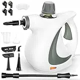 Dampfreiniger, Handdampfreiniger für das Haus Mehrzweck mit 12-teiligem Zubehör, 3 Bar Dampfdruck 350ML 1300W chemikalienfreier Dampfreiniger, Reinigung von Küche, Böden, Fliesen, Sofas(Weiß)