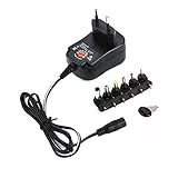 Netzteil, 3V/4,5V/5V/6V/7,5V/9V/12V 1,2A Einstellbares Netzteil 6in1 Spannungsnetzteil 12W mit LED-Anzeige(EU-Stecker)
