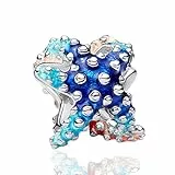 LaMenars Damen Charm Anhänger für Armbänd Bicolour Starfish Beads with Zirconia 925 Sterling Silber Bead Women Halskette,Schmuck Geschenk Weihnachten,Abschlusssaison,Valentinstag,Muttertag