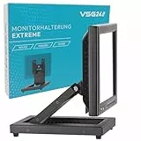 VSG24 Extreme Robuste Monitor Halterung, Flexible VESA 100x100 Tischhalterung, Bildschirm Standfuss POS, Schreibtisch Monitorständer 10-22 Zoll, Touchscreen Kassensystem, Mount Arm für Tisch Schwarz