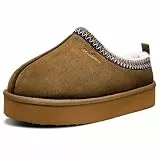 Mabove Plateau Hausschuhe Damen Warme Memory Foam Winter Plattform Slippers Olivgrün 38