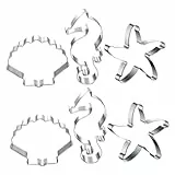 Cabilock 6stücke Teiliges aus Edelstahl für Ausstechformen für Kekse Fondant und Andere Backformen Küchenbackwerkzeug Silber