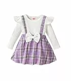 Haokaini Baby Mädchen Kleidung Neugeborene Strampler Kleid Lange Rüschen Ärmel Outfits Floral Strapse Rock Overall Kleinkind Jumpsuit Set
