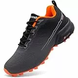 Dhinash Traillaufschuhe Herren Laufschuhe Trekking- & Wanderschuhe Turnschuhe Sneaker Sportschuhe Walkingschuhe Outdoor Fitnessschuhe Straßenlaufschuhe Schwarz Orange Gr.42