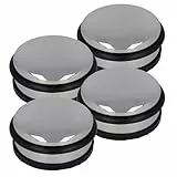 Westcott Türstopper aus Edelstahl 4 Stück | Runder Türstopper mit 1,2kg Eigengewicht | Türschonender Gummiring | Extra rutschfeste Unterseite | ⌀ 10cm, Höhe 4cm | Stabil bei Durchzug | E-19001 00