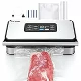 INKBIRD Vakuumiergerät, Folienschweißgeräte für Lebensmittel mit Trocken-/Nass-/Flüssigkeitsmodus,Doppelpumpe, 20L/min, geräuscharm,integrierter Schneider, Rollen und Beutel im Lieferumfang enthalten