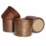 340 ml Osterbrotpapierform Kulich | 12 Stück | – Paska-Formen, Panettone-Backformen – italienisches antihaftbeschichtetes braunes Design, B 10 x H 8 cm