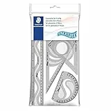 STAEDTLER Geometrie-Set, Ultraflexibel, 4-teilig, mit Lineal, Winkelmesser und Zeichendreiecken, 569PB4UF-S