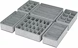 Homsorout 6 Stück Schublade Organizer Faltbare Aufbewahrungsbox Stoff Schubladen ordnungssystem Schrank Organizer von Unterwäsche, BHS, Socken, Krawatten, Schals, kleiderschrank, Grau Meliert