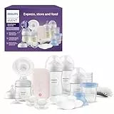 Philips AVENT Elektrische Natural Motion Milchpumpe - Set zum Abpumpen, Aufbewahren und Füttern inkl. Flaschen, Schnuller und Becher (Modell SCD340/31)