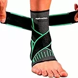 NativoDex Sprunggelenkbandage – Verstellbare Knöchelbandage für Plantarfasziitis & Achillessehne – Stabilisierung & Schutz – Atmungsaktive orthopädische Fußbandage für beide Füße