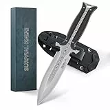 TIVOLI Outdoor Messer Feststehendes Klingen, Full Tang Jagdmesser mit Kydex-Hülle, Gürtelmesser mit Multifunktionswerkzeug, Geeignet für Camping, Dschungel-Exploration, Wandern in Schwarz