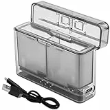 LYONGTECH Akku Dual Ladegerät für GoPro Hero 12 11 10 9 Black, Akkuladegerät mit Typ-C Kabel, Laden Sie Zwei Batterien Zubehör