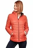 MARIKOO Damen Steppjacke Übergangsjacke gesteppte Jacke mit Kapuze Frühjahr Stepp B857 [B857-Asr-Coral-Gr.M]