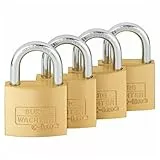 BURG-WÄCHTER 4er-Set Vorhängeschloss mit Schlüssel, Gleichschließend, Vorhangschloss, 6 mm Bügelstärke, Stahlbügel, 4 Schlüssel, Quadro 222 40