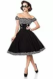 Belsira Schulterfreies Swing-Kleid Frauen Mittellanges Kleid schwarz/wei? XS