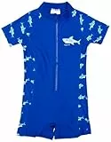 Playshoes UV-Schutz Einteiler Unisex Kinder Badeanzug Schwimmanzug Badebekleidung, Hai, 122/128
