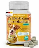 Probiotika Hund mit 670 Milliarden KBE - Optimale Kombi mit Präbiotika für Starke Verdauung - Geprüfte Qualität mit Bakterienstämmen Made in Germany - Darmflora aufbauen, Natureflow Pets Darmkur Hund