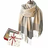 VGECEE Schal Damen Winter Winterschal Damen 200 x 66 cm Elegante Stola Warm Pashmina Schals DeckenschalMama Freundin Teenager Mädchen Weihnachtsmanns Geheimes Geschenk für Frauen