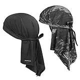 HASAGEI Atmungsaktiv Kopftuch Face Bandana Schnell Trocknend Durag Elastisch Herren Halstuch Sport (Schwarz+Mix)