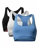 DANISH ENDURANCE Damen Bralette BH aus Bio-Baumwolle 3 Pack (Mehrfarbig (1x Schwarz, 1x Grau, 1x Blau), Medium)