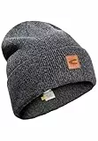 camel active Herren 406520-4M52 Beanie-Mütze, Asphalt, Einheitsgröße