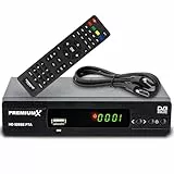 PremiumX Satelliten-Receiver HD 520SE FTA Digital SAT TV Receiver DVB-S2 FullHD HDMI SCART 2X USB Multimedia-Player, Astra Hotbird vorprogrammiert