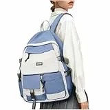 HYC00 Schulrucksack Teenager Mädchen Jungen Schulranzen Rucksack Damen Schule College Backpack Wasserdicht Schultasche 14 Zoll Laptop Rucksack für Die Schule Reise Tagesrucksack School Bag,Königs Blau