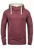 Blend BHSales Herren Kapuzenpullover Hoodie Pullover mit Kapuze Kordelzug Kängurutasche Rippbündchen Label-Details Baumwollmischung Regular fit, Größe:XXL, Farbe:Zinfandel (73006)