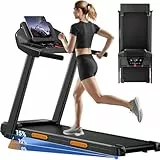 UMAY Laufband für Zuhause Klappbar mit Steigung, Laufbänder 12KM/H, Treadmill for Home mit 3,0-PS-Motor und LED-Anzeige, Max Belastung 136KG, Einfacher Aufbau