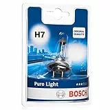 Bosch H7 Pure Light Halogen-Glühlampe für Auto-Scheinwerfer, 12 V 55 W, in Originalqualität - Lampensockel Typ PX26d - 1 Ersatz-Scheinwerferlampe