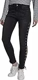 Urban Classics Damen Skinny Skinny Jeans Ladies Denim Lace Up Pants TB2003, Gr. 40 (Herstellergröße: 29), Schwarz (Black Washed 00709)