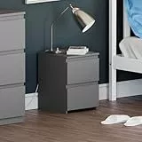 Vida Designs Denver Nachttischkommode mit 2 Schubladen, Grau