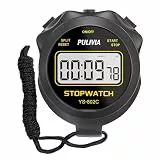 Digital Stopwatch Timer Only Stopwatch Mode, ON/Off Button No Alarm No Clock No Whistle, Silent Basic Operation Children Friendly, PULIVIA Sport Stop Watch for Coaches Kids Running Trainning, Black